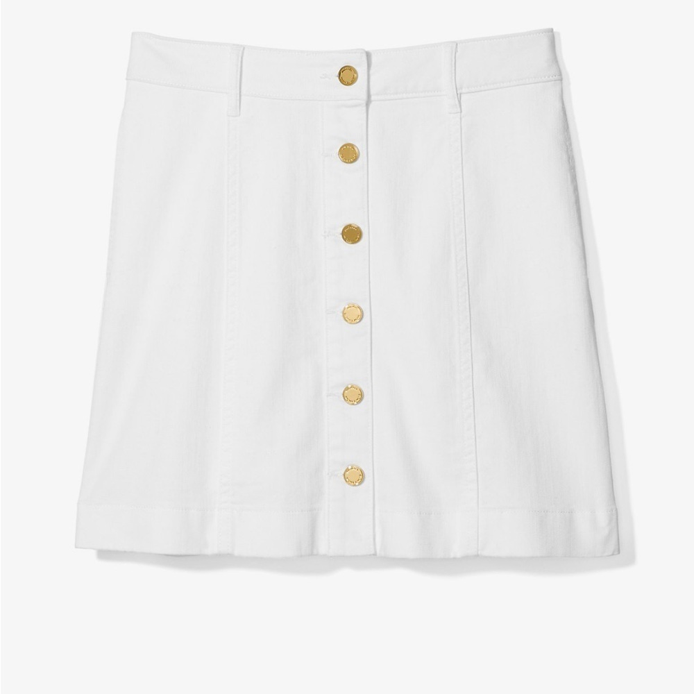 Michael Kors White Denim A-Line Mini Skirt - Size 4